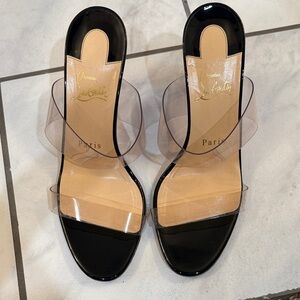 Christian Louboutin Black and Transparent Heels